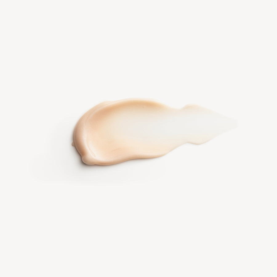 Swatch of 3LAB "M" Cream showing its light, silky gel-cream texture
