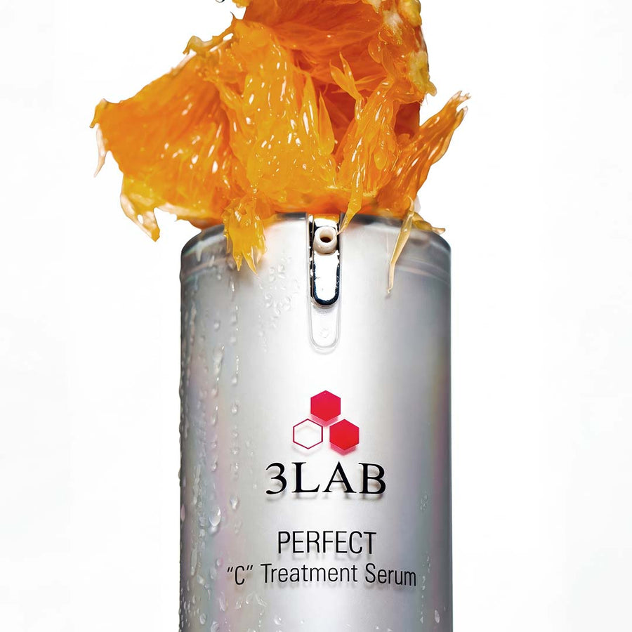 3LAB PERFECT "C" Treatment Serum — Vitamin C lifting gel, ingredient still life