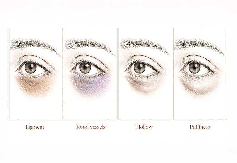 DARK CIRCLES HAVE FOUR DIFFERENT CAUSES.
